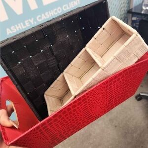 Red and Black Storage Bins Set